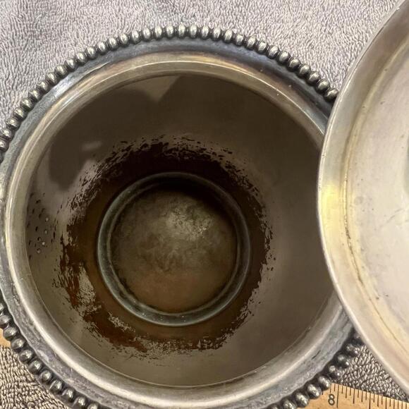 Vintage Wallace Silverplate Teapot, Sugar Creamer Set “M” Engraved Regency MCM - Picture 6 of 9